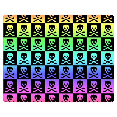 Rainbow Skull Checkerboard Double Sided Flano Blanket (Medium) from ArtsNow.com 60 x50  Blanket Front