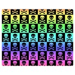 Rainbow Skull Checkerboard Double Sided Flano Blanket (Medium)