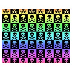 Rainbow Skull Checkerboard Double Sided Flano Blanket (Medium) from ArtsNow.com 60 x50  Blanket Back