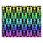 Rainbow Skull Checkerboard Double Sided Flano Blanket (Large)