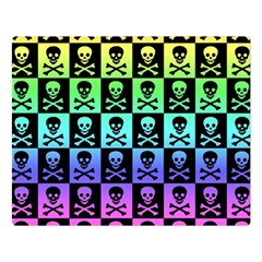 Rainbow Skull Checkerboard Double Sided Flano Blanket (Large) from ArtsNow.com Blanket Back