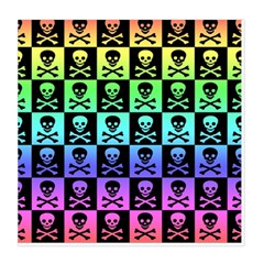 Rainbow Skull Checkerboard Duvet Cover Double Side (Queen Size) from ArtsNow.com Back