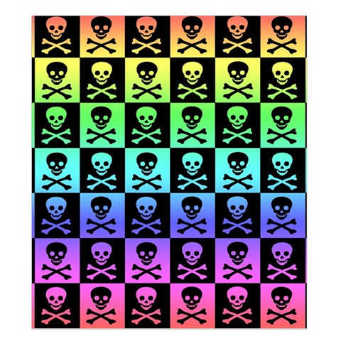 Rainbow Skull Checkerboard Duvet Cover Double Side (King Size) from ArtsNow.com Front