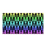 Rainbow Skull Checkerboard Satin Wrap