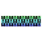Rainbow Skull Checkerboard Satin Scarf (Oblong)