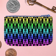 Rainbow Skull Checkerboard Large Coin Purse from ArtsNow.com Back