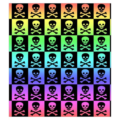 Rainbow Skull Checkerboard Drawstring Pouch (XXL) from ArtsNow.com Front