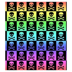 Rainbow Skull Checkerboard Drawstring Pouch (XXL) from ArtsNow.com Front
