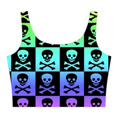 Rainbow Skull Checkerboard Midi Sleeveless Dress from ArtsNow.com Top Front
