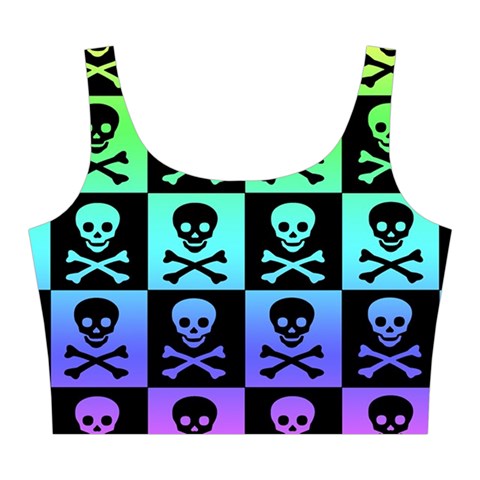 Rainbow Skull Checkerboard Midi Sleeveless Dress from ArtsNow.com Top Back