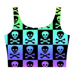 Rainbow Skull Checkerboard Midi Sleeveless Dress from ArtsNow.com Top Back