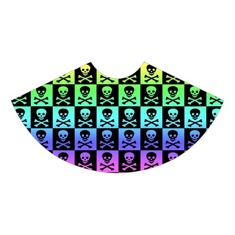 Rainbow Skull Checkerboard Midi Sleeveless Dress from ArtsNow.com Skirt Front