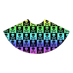Rainbow Skull Checkerboard Midi Sleeveless Dress from ArtsNow.com Skirt Front