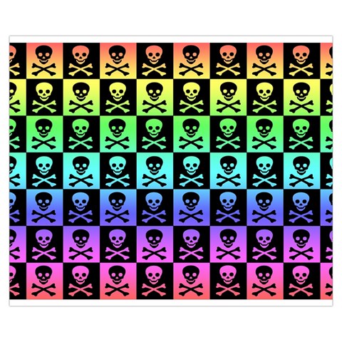 Rainbow Skull Checkerboard Zipper Medium Tote Bag from ArtsNow.com Front