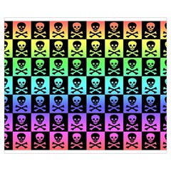 Rainbow Skull Checkerboard Zipper Medium Tote Bag from ArtsNow.com Back