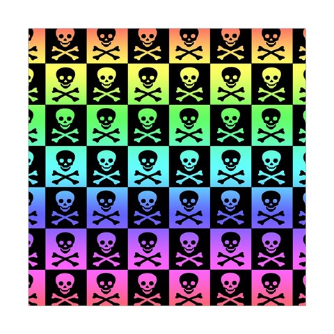 Rainbow Skull Checkerboard Square Tapestry (Large) from ArtsNow.com Front