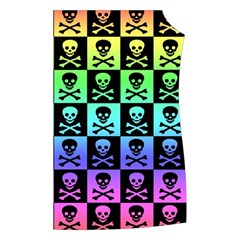 Rainbow Skull Checkerboard Women s Button Up Vest from ArtsNow.com Front Left