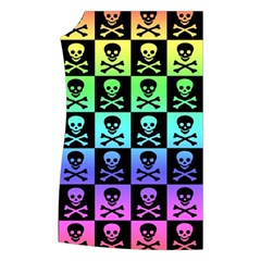 Rainbow Skull Checkerboard Women s Button Up Vest from ArtsNow.com Front Right