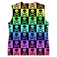 Rainbow Skull Checkerboard Women s Button Up Vest from ArtsNow.com Back
