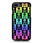 Rainbow Skull Checkerboard iPhone 8 Seamless Case (Black)