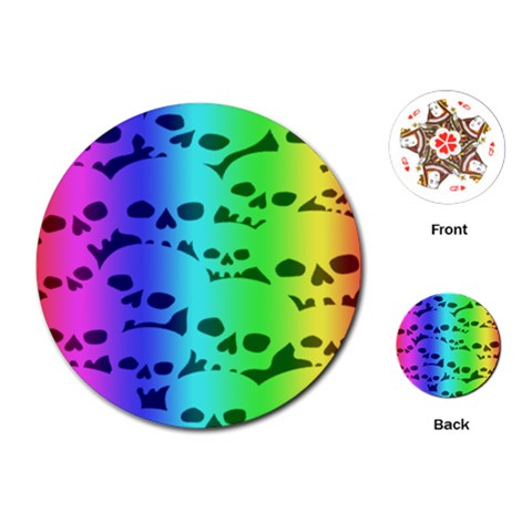 Rainbow Skull Collection Playing Cards Single Design (Round) from ArtsNow.com Front