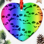 Rainbow Skull Collection Heart Ornament (Two Sides)