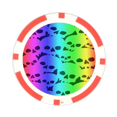Rainbow Skull Collection Poker Chip Card Guard from ArtsNow.com Front