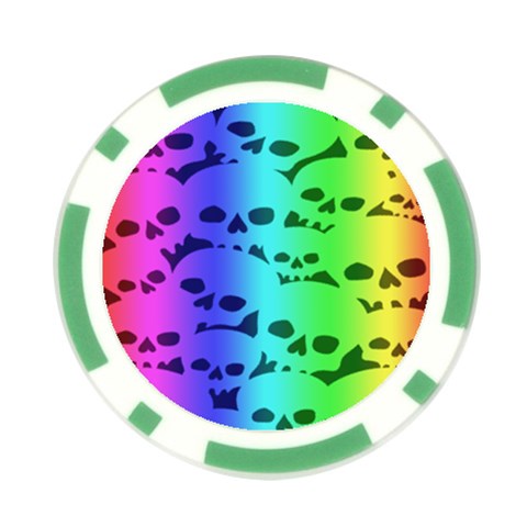 Rainbow Skull Collection Poker Chip Card Guard from ArtsNow.com Front