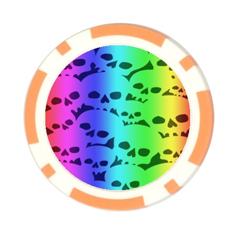 Rainbow Skull Collection Poker Chip Card Guard from ArtsNow.com Front