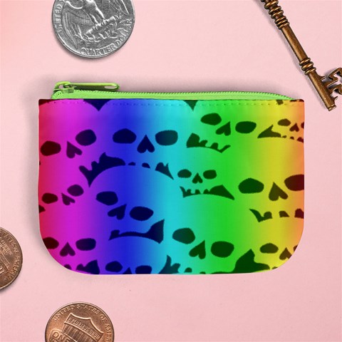 Rainbow Skull Collection Mini Coin Purse from ArtsNow.com Front