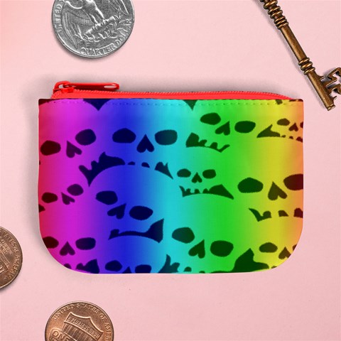 Rainbow Skull Collection Mini Coin Purse from ArtsNow.com Front