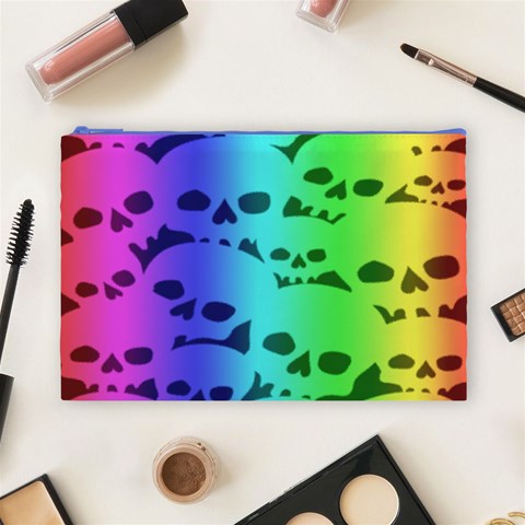 Rainbow Skull Collection Cosmetic Bag (Large) from ArtsNow.com Front