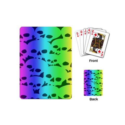 Rainbow Skull Collection Playing Cards Single Design (Mini) from ArtsNow.com Back