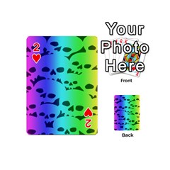 Rainbow Skull Collection Playing Cards 54 Designs (Mini) from ArtsNow.com Front - Heart2