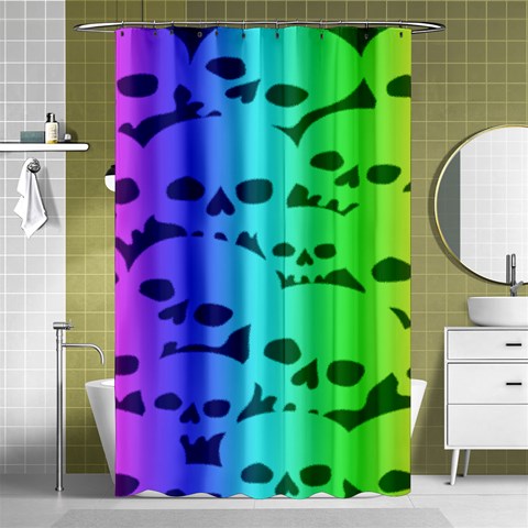 Rainbow Skull Collection Shower Curtain 48  x 72  (Small) from ArtsNow.com Curtain(48  X 72 ) - 42.18 x64.8  Curtain(48  X 72 )