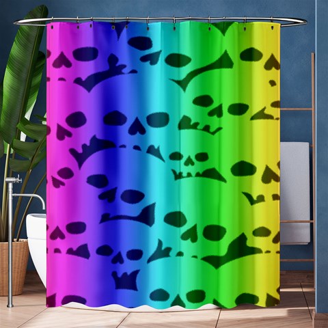 Rainbow Skull Collection Shower Curtain 60  x 72  (Medium) from ArtsNow.com 60 x72  Curtain
