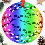 Rainbow Skull Collection Ornament (Round Filigree)