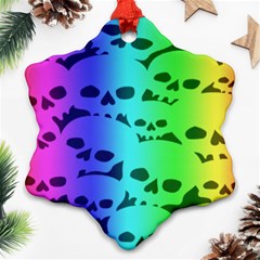 Rainbow Skull Collection Snowflake Ornament (Two Sides) from ArtsNow.com Front