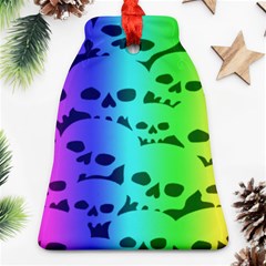 Rainbow Skull Collection Bell Ornament (Two Sides) from ArtsNow.com Front