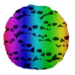 Rainbow Skull Collection Large 18  Premium Round Cushion  from ArtsNow.com Front