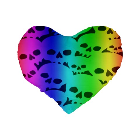 Rainbow Skull Collection Standard 16  Premium Heart Shape Cushion  from ArtsNow.com Back