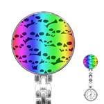 Rainbow Skull Collection Stainless Steel Nurses Watch