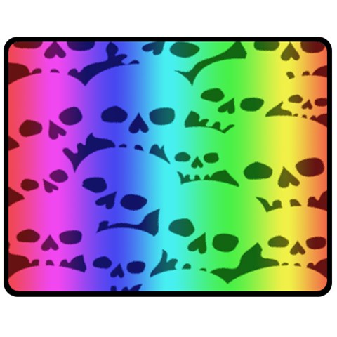 Rainbow Skull Collection Double Sided Fleece Blanket (Medium) from ArtsNow.com 58.8 x47.4  Blanket Front