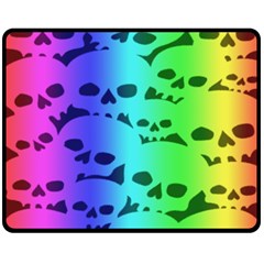 Rainbow Skull Collection Double Sided Fleece Blanket (Medium) from ArtsNow.com 58.8 x47.4  Blanket Back