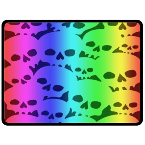 Rainbow Skull Collection Double Sided Fleece Blanket (Large) from ArtsNow.com 80 x60  Blanket Front
