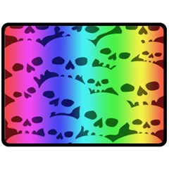 Rainbow Skull Collection Double Sided Fleece Blanket (Large) from ArtsNow.com 80 x60  Blanket Back