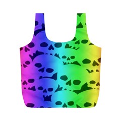 Rainbow Skull Collection Full Print Recycle Bag (M) from ArtsNow.com Front