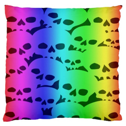Rainbow Skull Collection Large Flano Cushion Case (One Side) from ArtsNow.com Front