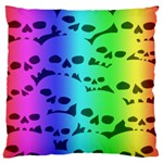 Rainbow Skull Collection Large Flano Cushion Case (One Side)