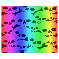 Rainbow Skull Collection Zipper Medium Tote Bag from ArtsNow.com Front